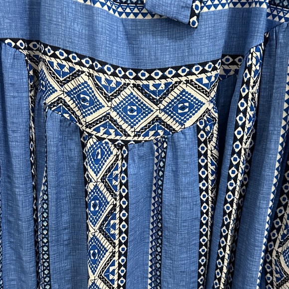 Sand and Spirit Blue Patterned Maxi Dress with LaceTrim - Picture 6 of 7